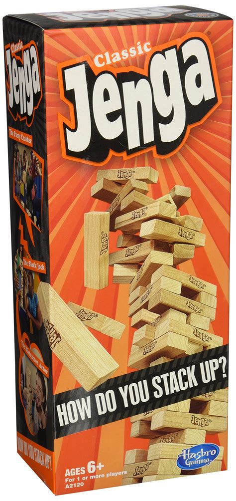 Jenga Classic Game With Genuine Hardwood Blocks Stacking Tower Game