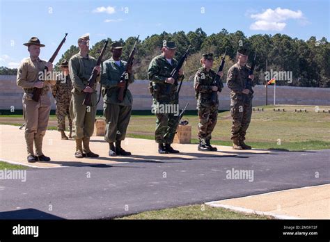 Marines With Weapons And Field Training Battalion Hold A Ribbon Cutting