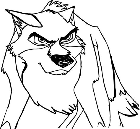 Angry Balto Wolf Coloring Page