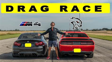 Stock Dodge Challenger Hellcat Drag Races Tuned F82 Bmw M4 Gets Badly