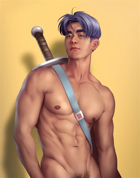 Rule 34 1boy Dragon Ball Dragon Ball Z Lavender Hair Male Male Focus Male Only Muscles