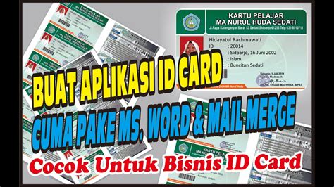 Membuat Id Card Dengan Mail Merge Pada Ms Word Youtube