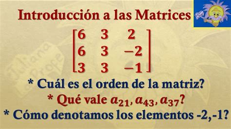 MATRICES Introduccion Conceptos Basicos Juliana La Profe YouTube