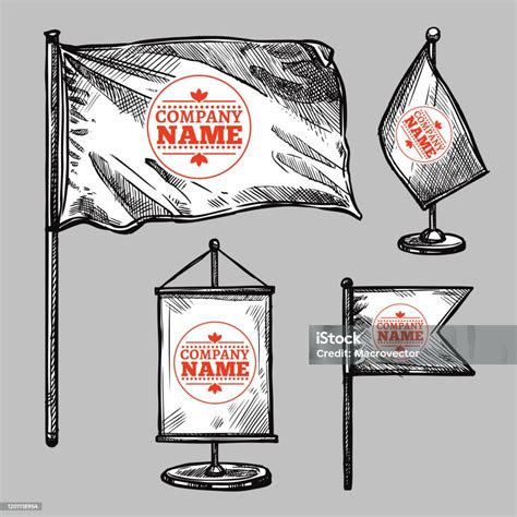 bendera sketsa  logo ilustrasi stok  gambar  abu