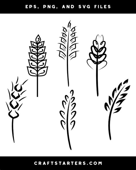 Stylized Wheat Silhouette Clip Art