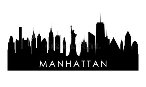 Manhattan Skyline Silhouette. Stock Illustration - Illustration of ...