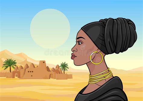 African Beauty Animation Portrait Of The Beautiful Black Woman In A