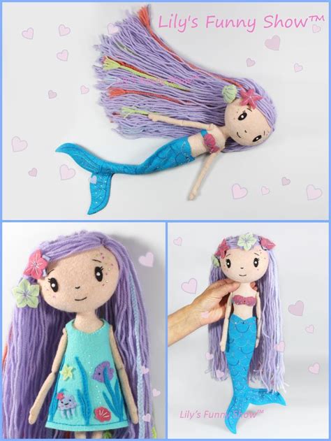 Mermaid Doll With Blue Tail A Light Blue Dress With Ocean Patterns