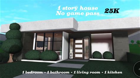 Aesthetic Modern House 25k No Game Pass Bloxburg Speedbuild Youtube