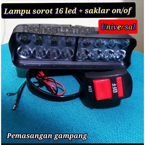 Jual Lampu Led Bar Tembak Sorot Cree Motor Titik Mata Dua Susun