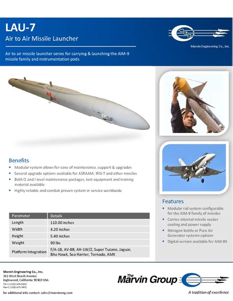 Lau 7 Missile Launcher Data Sheet