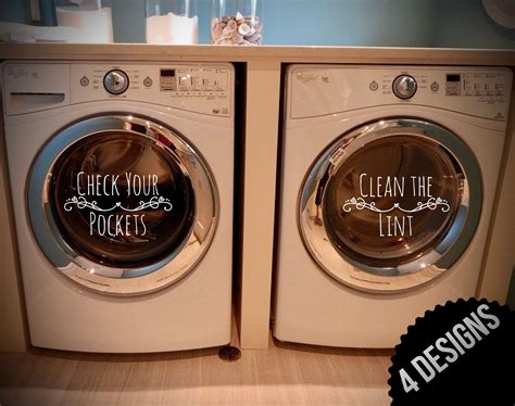 Washer Decal Dryer Decal Laundry Decor Laundry Sticker Check Etsy In