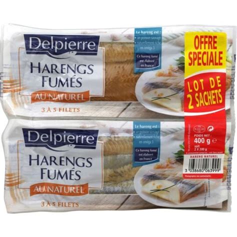 Filets De Harengs Fum S Au Naturel Delpierre Les Sachets De G