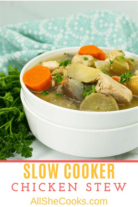 Chicken Stew Slow Cooker Recipe An Easy Slow Cooker Stew All She Cooks