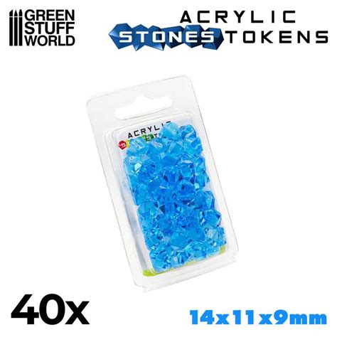 Plastic Stones 12mm Light Blue X40