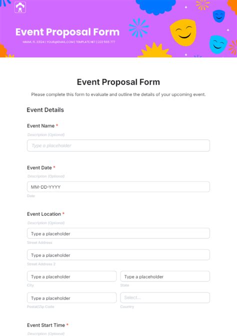 Free Event Form Templates to Edit Online