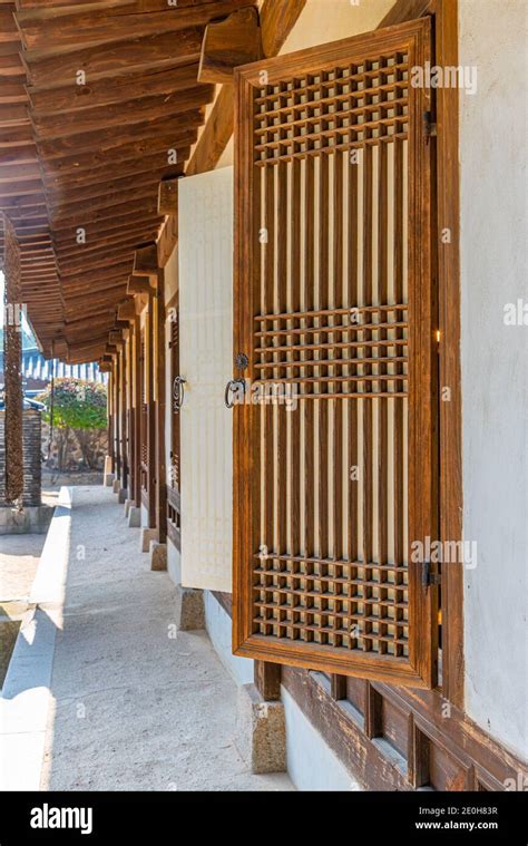 Traditional Houses At Namsangol Hanok Village At Seoul Republic Of