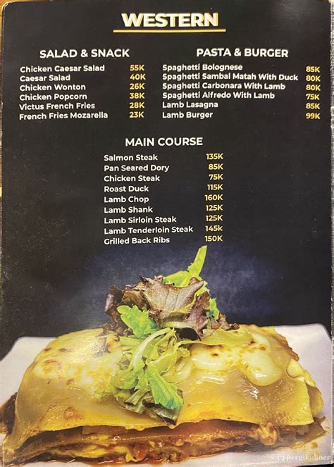 Selalu Diperbarui Menu Victus Restaurant Tebet