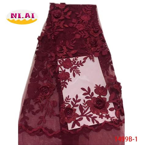 Nigerian Lace Fabrics For Wedding 2018 Wine High Quality Tulle French