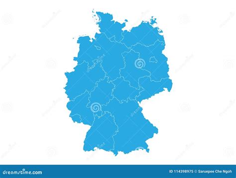 Map of Germany. High Detailed Vector Map - Germany Stock Vector - Illustration of ...