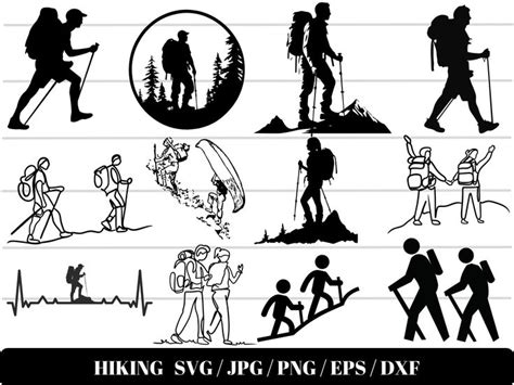 Hiking Svg Files Forest Scene Svg Hiking SVG Bundle Mountain