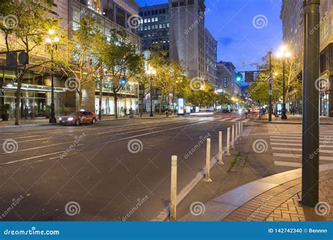 Night Street View on Market Street in San Francisco Editorial Image ...