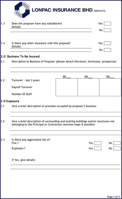 General Liability Insurance Format Form Resume Examples Ojyqbaaovz