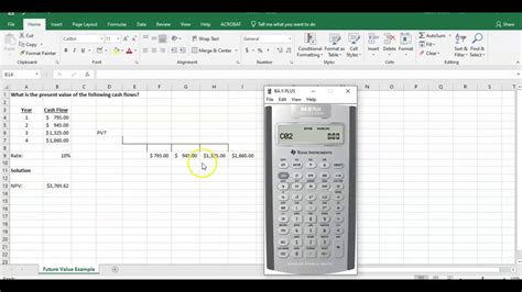 Present Value Of Uneven Cash Flows Using Exvel And Baii Plus Youtube