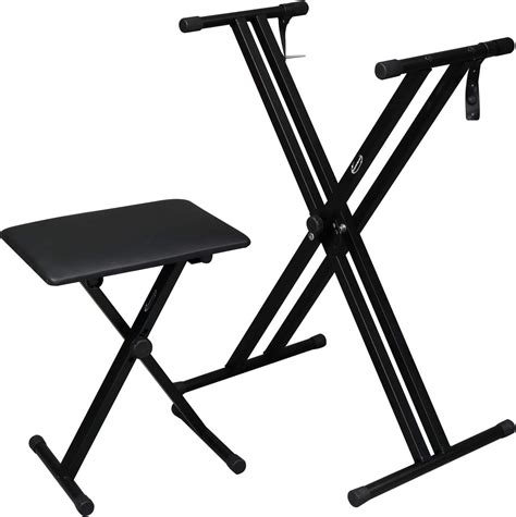 Showmaven Heavy Duty Double X Style Keyboard Stand And Bench