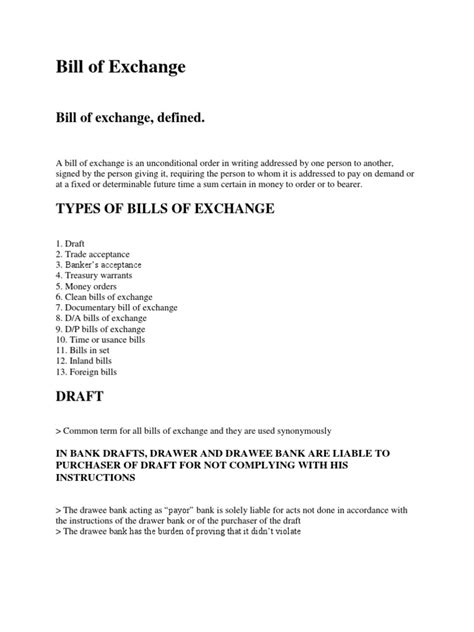 Bill of Exchange | PDF | Negotiable Instrument | Banks