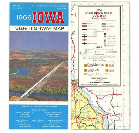 Vintage 1966 Iowa Official Road Map from IA Highway Commission ...