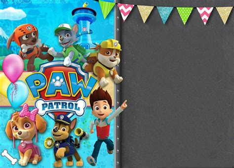 Invitación De Paw Patrol Gratis Para Editar Invitaciones 47 Off