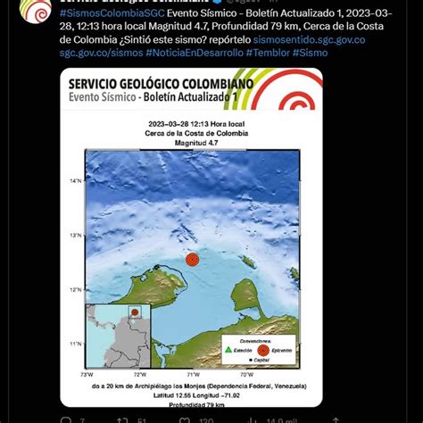 Se Registró Temblor De 4 7 Grados En Colombia Infobae