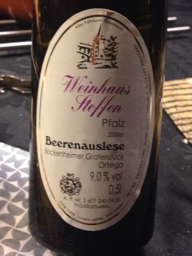 Weinhaus Gebruder Steffen Bockenheimer Grafenst Ck Ortega Beerenauslese