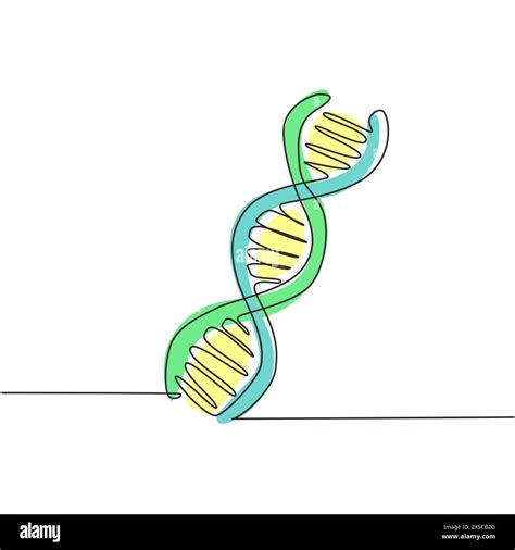 Single One Line Drawing Helix Or Dna Low Poly Wireframe Style Concept