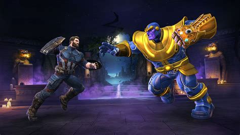 X Captain America And Thanos In Marvel Contest Of Champions