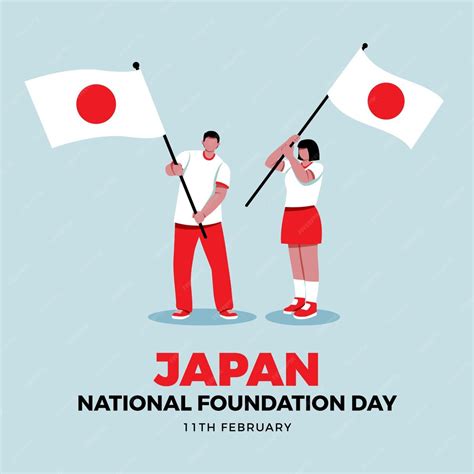 Free Vector Flat Design Foundation Day Japan Flags