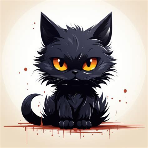 Premium Ai Image Malevolent Meow Hilariously Wicked Black Cat Sketch