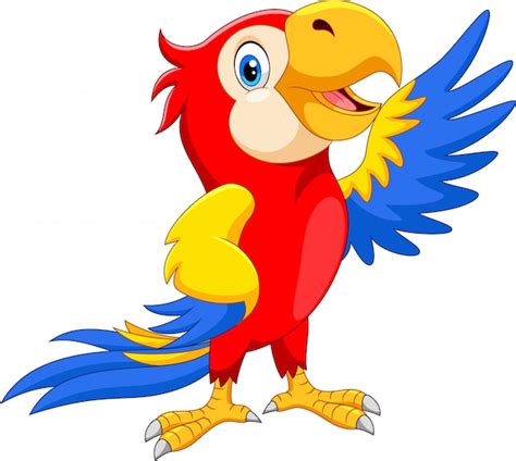 Premium Vector Happy Parrot Cartoon