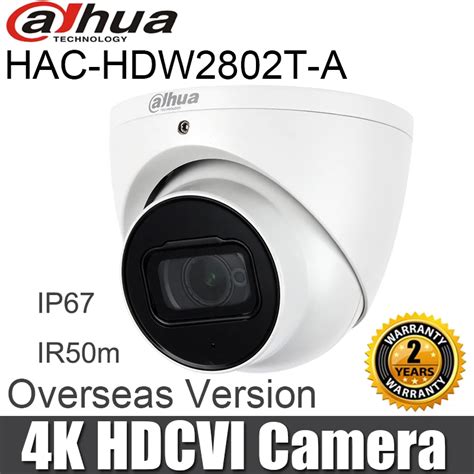 Dahua cámara analógica HDCVI de 8MP HAC HDW2802T A CCTV lente fija