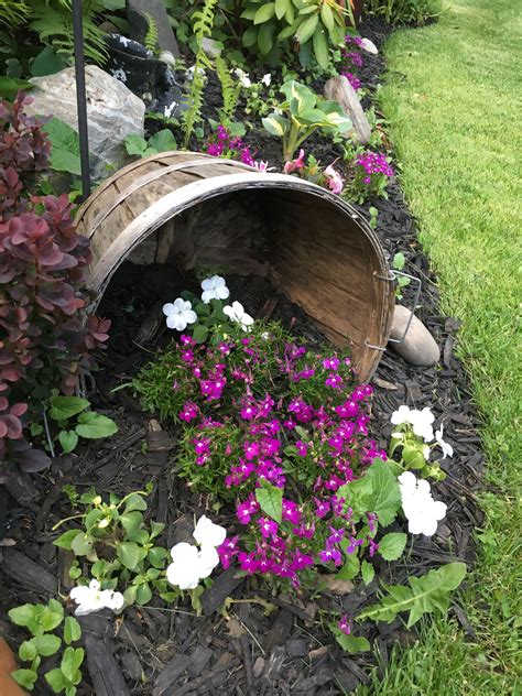 Wooden Barrel Garden Landscape Design