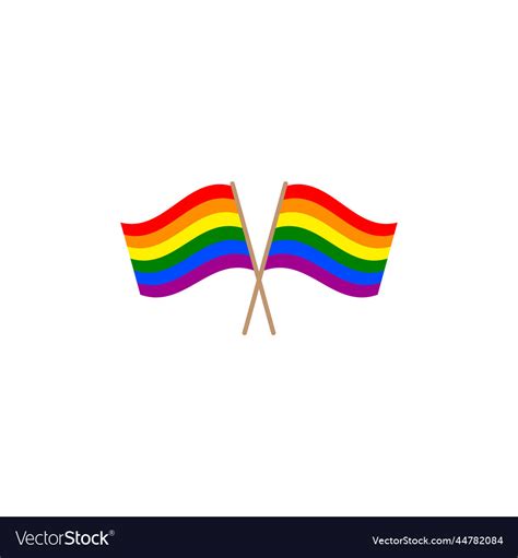 Two Crossed Lgbt Rainbow Flag Royalty Free Vector Image