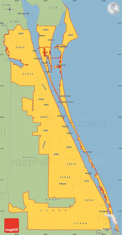 Savanna Style Simple Map Of ZIP Codes Starting With 329