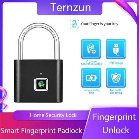 Smart Fingerprint Lock Usb Charging Padlock Quick Fingerprint