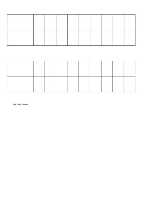 rate table template printable