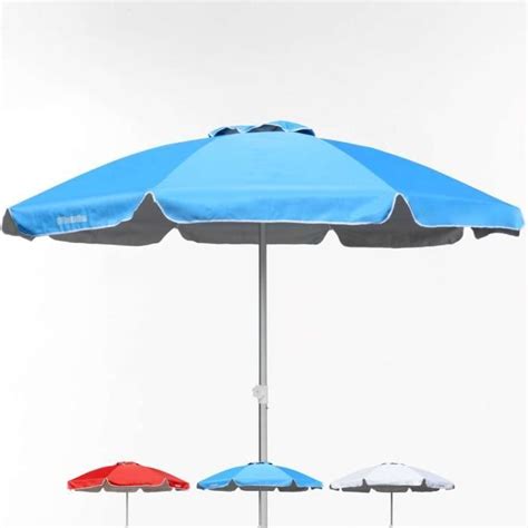 Parasol De Plage 220 Cm Aluminium Coupe Vent Professionnel UV