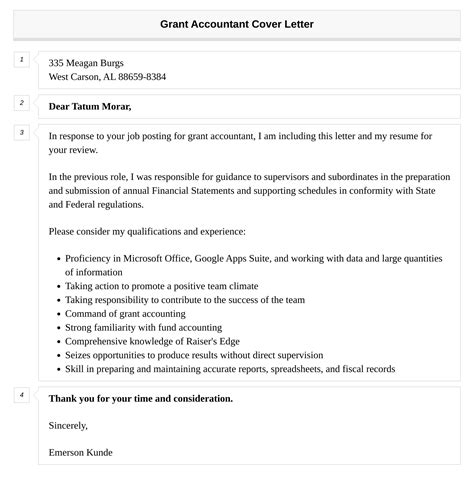 Grant Accountant Cover Letter Velvet Jobs