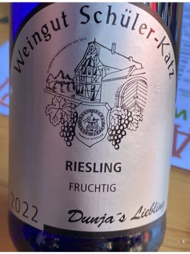 Weingut Sch Ler Katz Riesling Fruchtig Dunjas Liebling Vivino Us