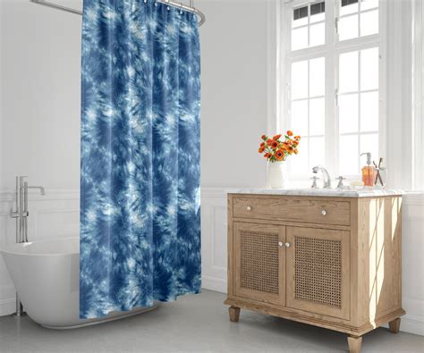 Boho Shower Curtain Shibori Shower Curtain Tie Dye Shower Curtain