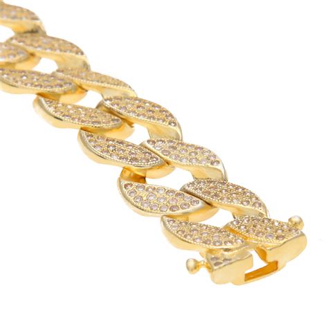 Diamond Cuban Link Wide Bracelet 10mm The Gold Supply